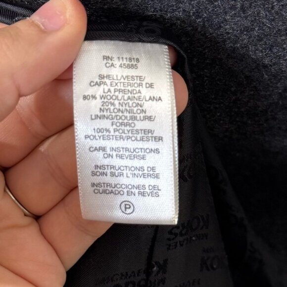 Michael Kors Gray Wool Double-Breasted Women's Pea Coat Size XS - Picture 5 of 7